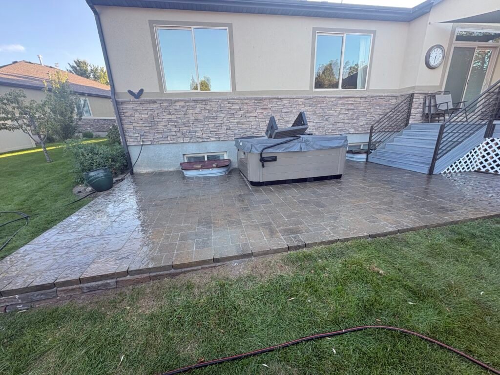 Enjoy the summer in the water! Get your Jacuzzi installed on a beautiful paver patio—contact us to see our new paver installation styles!